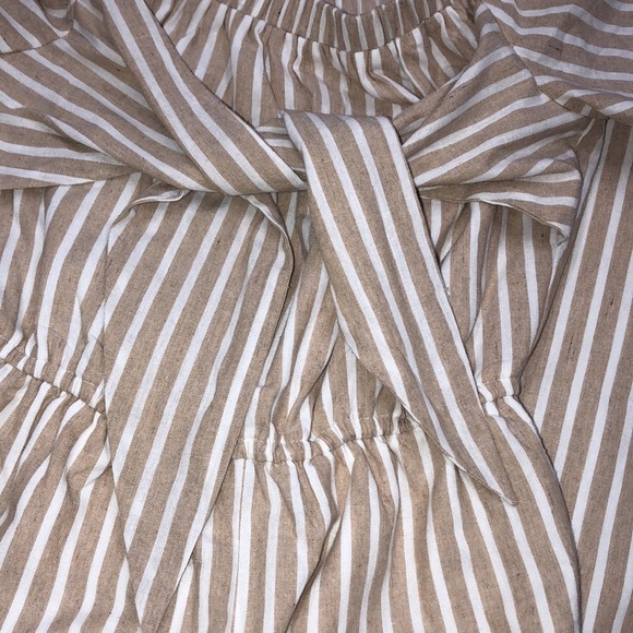 English Factory xsmall tan striped cotton romper - Picture 5 of 11